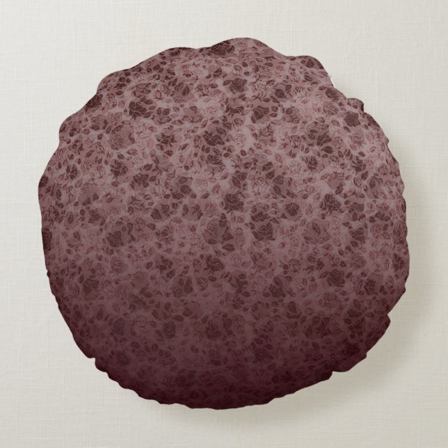 Almofada Redonda Bordeaux flowers degraded pillow (Verso)