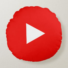 Almofada Redonda Botão Vermelho do YouTube