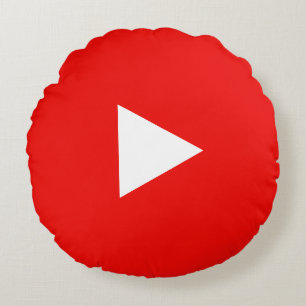 Almofada Redonda Botão Vermelho do YouTube
