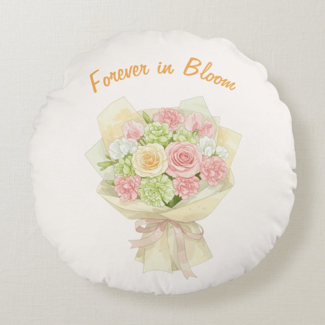 Almofada Redonda  Bouquet　forever in Bloom (Frente)