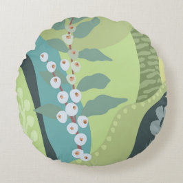 Almofada Redonda Brancos Mistos Verdes Mistos Cor Bloqueia Moderna