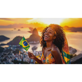 ALMOFADA REDONDA BRASIL - EU AMO O BRASIL