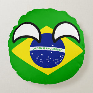 Almofada Redonda Brasil Geeky de tensão engraçado Countryball
