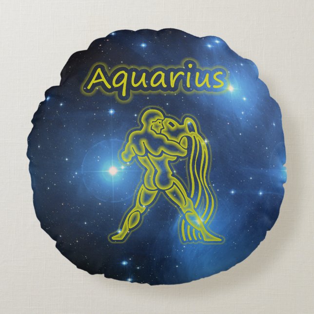 Almofada Redonda Bright Aquarius (Frente)