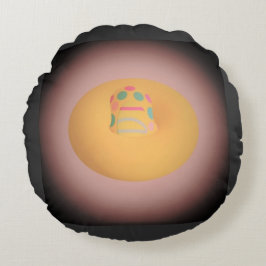 Almofada Redonda Brilhando como um design de arte de raios solares