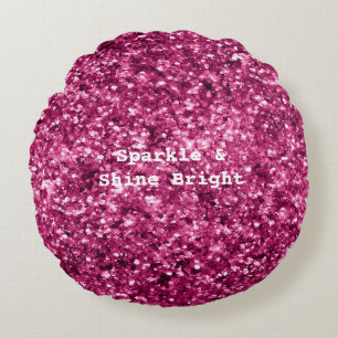 Almofada Redonda Brilho Rosa Glitter