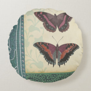 Almofada Redonda Brocade de borboleta decorativa do Vision Studio