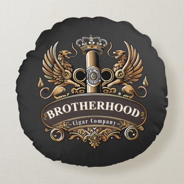 Almofada Redonda Brotherhood Cigar Company  (Frente)