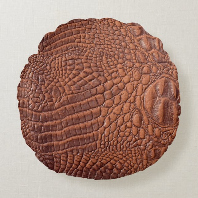 Almofada Redonda Brown leather texture backgrounddesign,fond,abstra (Frente)