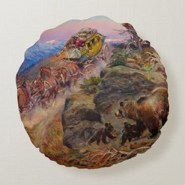 Almofada Redonda Bruin Not Bunny transformou os líderes, 1924 por R (Verso)