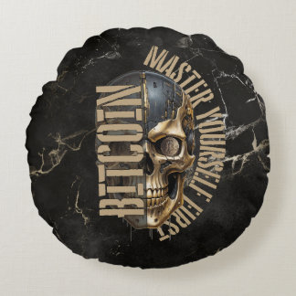 Almofada Redonda BTC motivation | Skull | Gold Marble