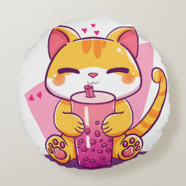 Almofada Redonda Bubble Tea Kitty