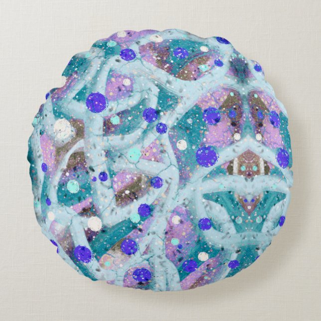 Almofada Redonda Bubbles padrão bebê bib (Frente)