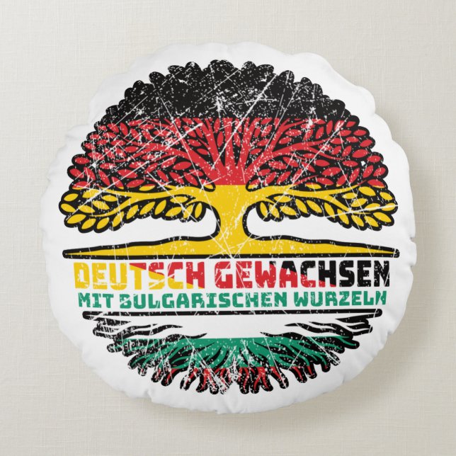 Almofada Redonda Bulgarisch Deutsch Deutschland Baum (Frente)
