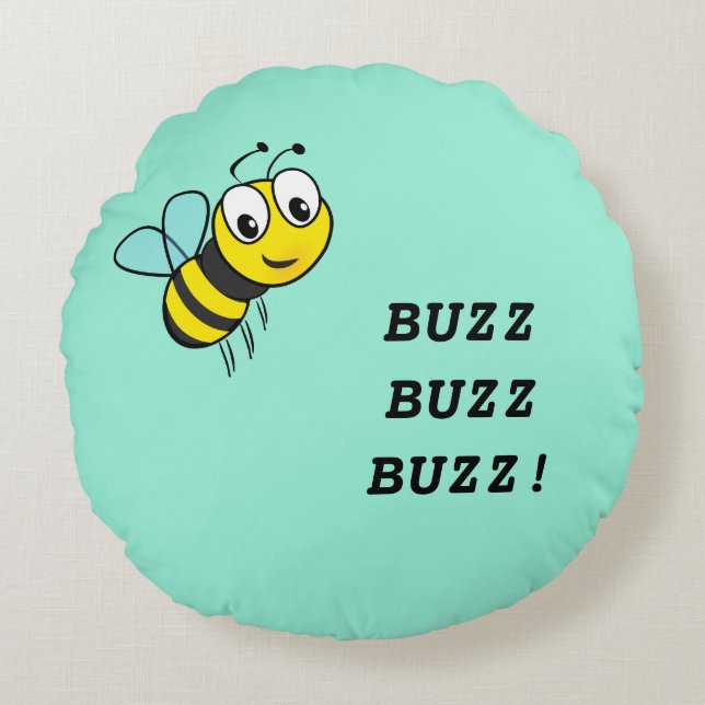 Almofada Redonda Bumble Bee Travesseiro decorativo (Frente)