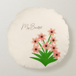 Almofada Redonda Buquê de flores