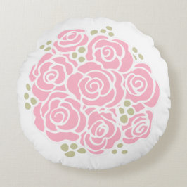 Almofada Redonda Buquê rosa rosa rosa rosa travesseiro redondo