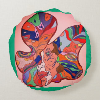 Almofada Redonda Butterfly Leaf Portrait