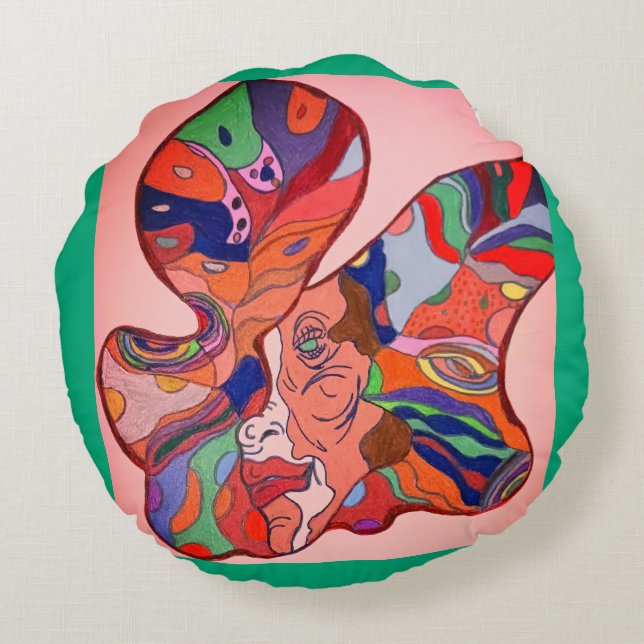 Almofada Redonda Butterfly Leaf Portrait  (Verso)