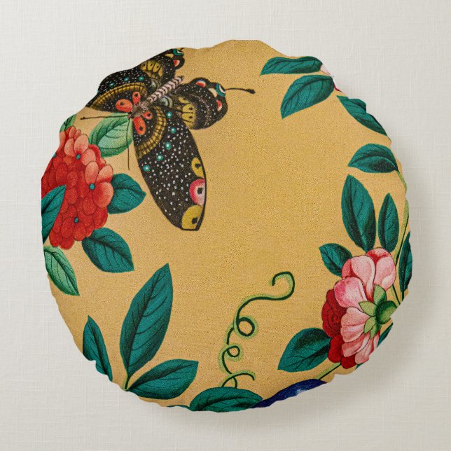 Almofada Redonda Butterfly with a bush pillow blanket (Verso)