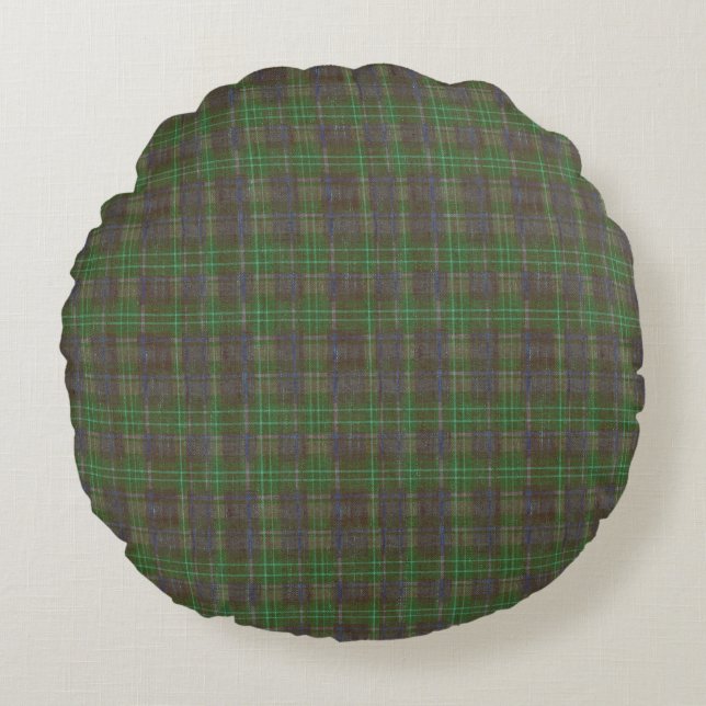 Almofada Redonda Cabin Forest Green Tartan (Frente)