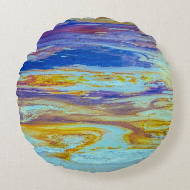 Almofada Redonda Cabos de Piscina de Lava Yellowstone (Frente)