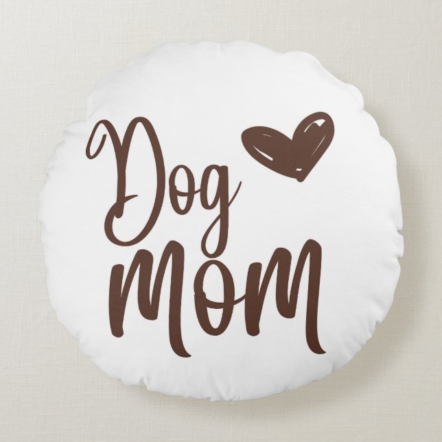 Almofada Redonda Cachorro Castanho Mãe Travesseiro (Frente)