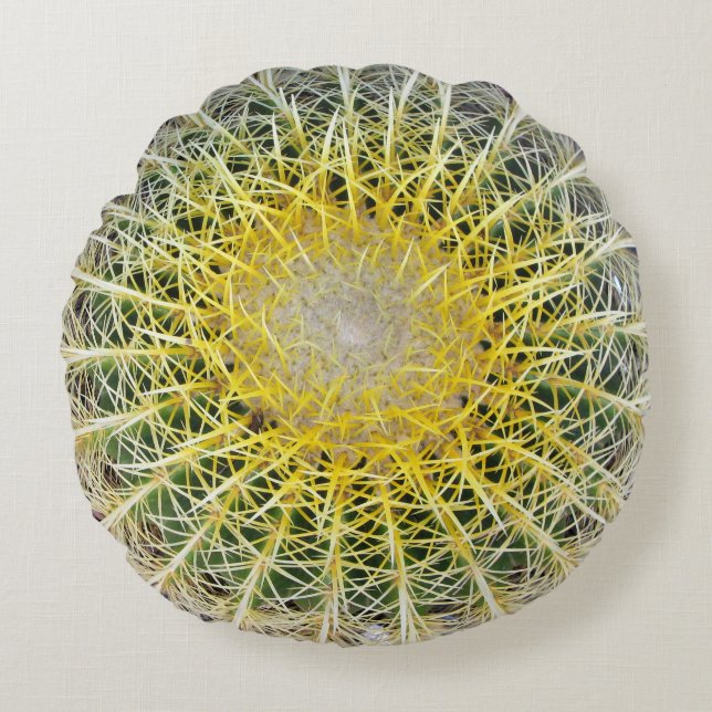 Almofada Redonda Cacto botânico incômodo engraçado do globo (Frente)