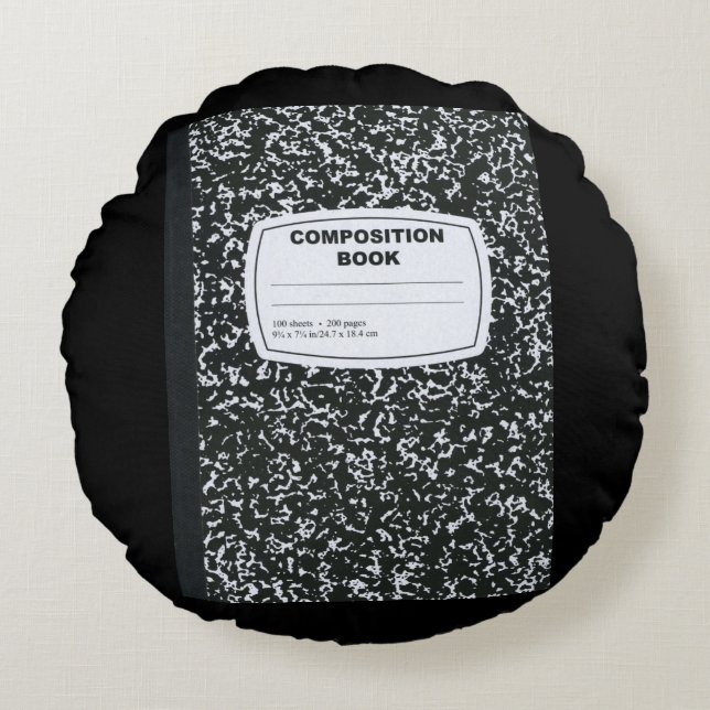 Almofada Redonda Caderno de Composição Aluno Professor (Frente)