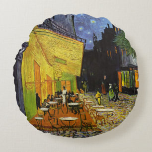 Almofada Redonda Cafe Terrace na Night Van Gogh