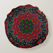 caleidoscópio com gradiente circular, verde e verm