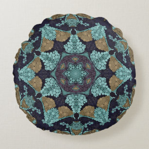 Almofada Redonda Caleidoscópio sem costura mosaico ornamental afri