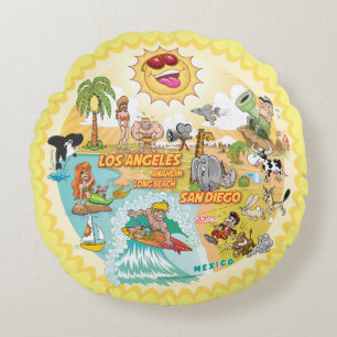 Almofada Redonda California Sunshine Paradise Poufs