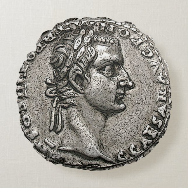 Almofada Redonda Calígula Imperador Romano 🏛️ Gaius César (Frente)
