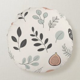 Almofada Redonda Calm Botanica - Travesseiro decorativo Folha de Ar