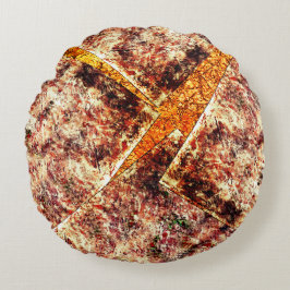 Almofada Redonda Camadas sujas ou enferrujadas desorganizadas em má