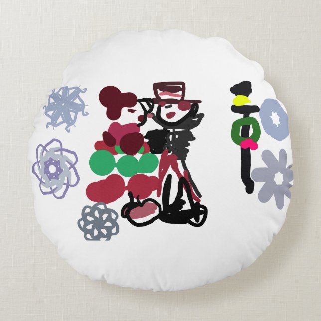 Almofada Redonda Caminhada adorável de Natal (Frente)