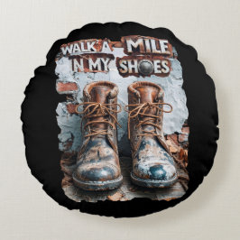 Almofada Redonda Caminhar um monte em meus Calçados - Russo Inspira