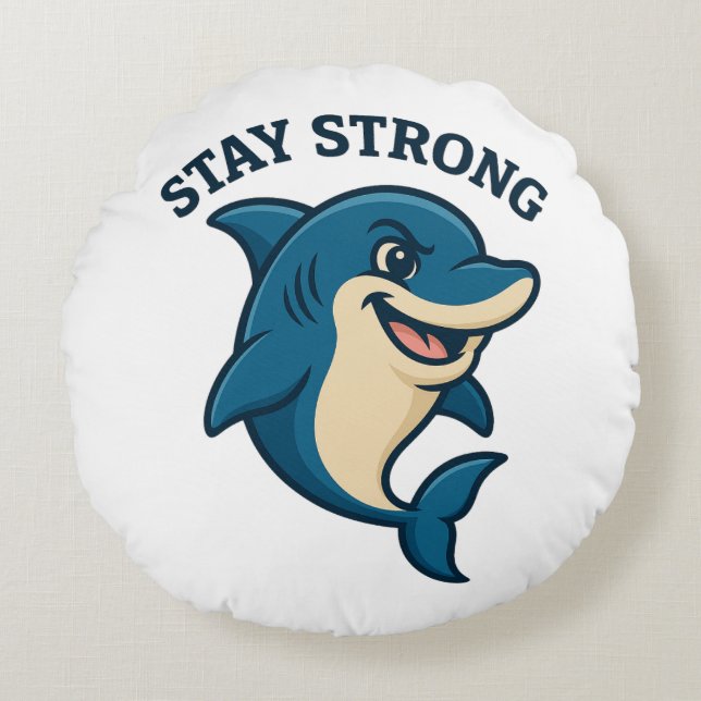 Almofada Redonda Camiseta Stay Strong Splash (Frente)