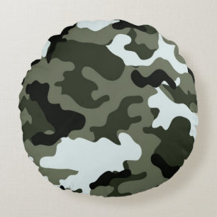 Almofada Redonda Camo Verde Militar