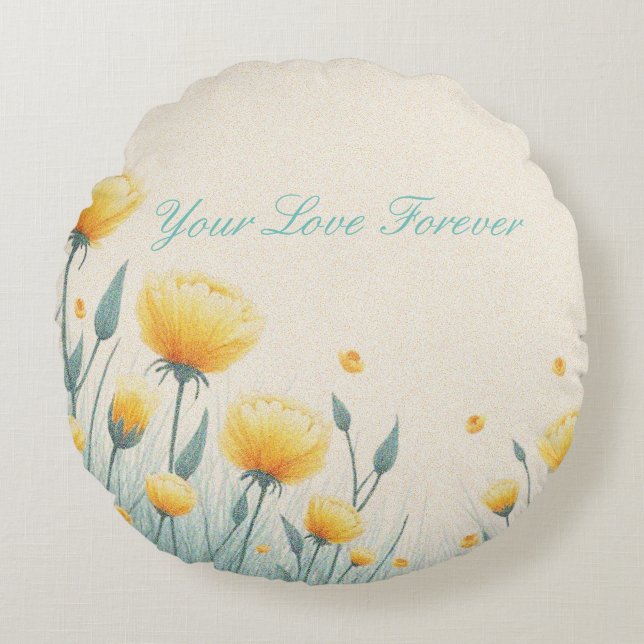 Almofada Redonda Campo de amor sem fim (Frente)