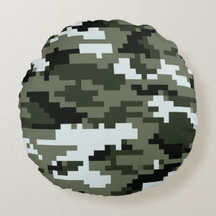 Almofada Redonda Camuflagem urbana/Camo de 8 Digitas do pixel do
