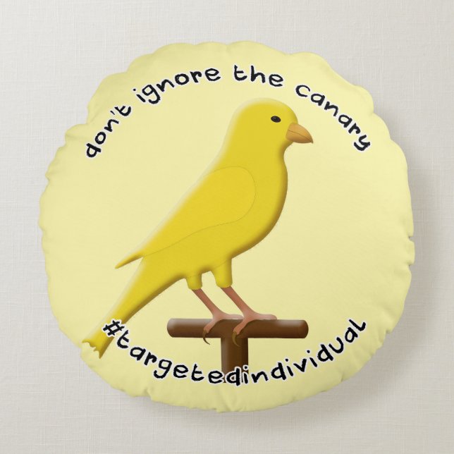 Almofada Redonda Canário de Sensibilização Individual Alvo (Frente)