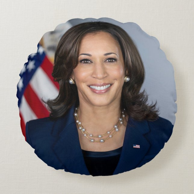 Almofada Redonda Candidato Kamala Harris EUA 2024 (Frente)