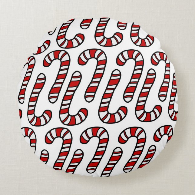 Almofada Redonda Candy Canes (Frente)