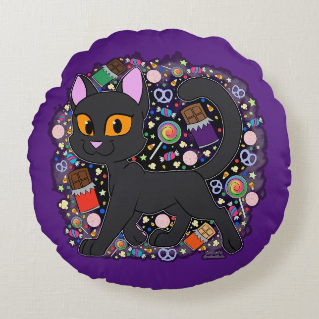 Almofada Redonda Candy Cat (Frente)