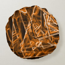 Cantos quadrados e pontos laranja "neon"