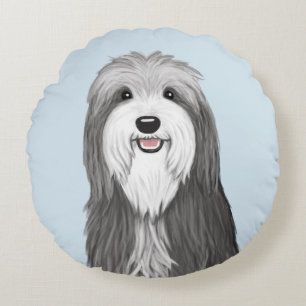 Almofada Redonda Cão Cartoon Collie