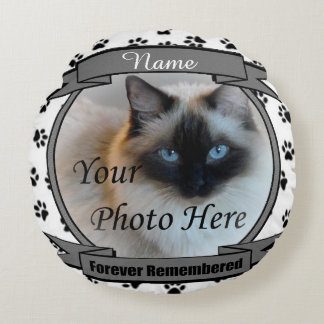 Almofada Redonda Cão ou Gato para Sempre Lembrado do Memorial de Pe