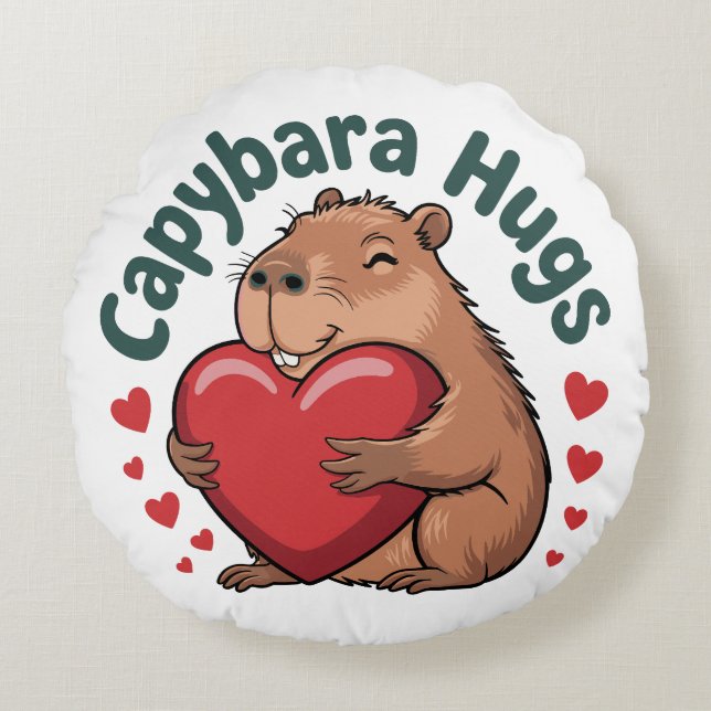 Almofada Redonda Capybara Hugs (Frente)